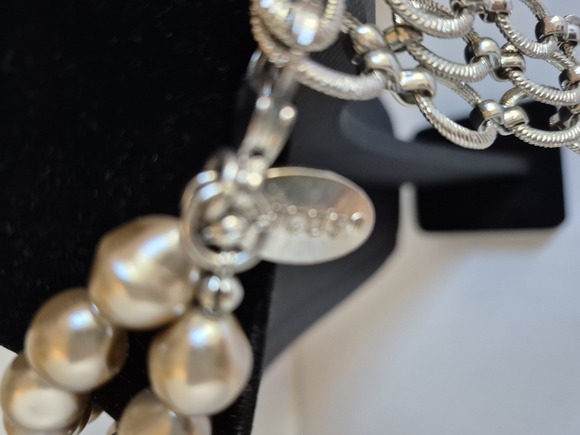 CHICO'S Shades of Brown Mixed-Media 22"- 41" Statement Necklace - Picture 5 of 7